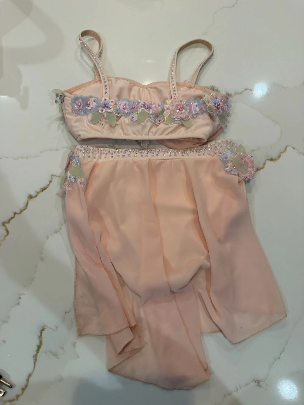 Glamour CL Pink Embroidered Two-Piece Dance/lyrical costume